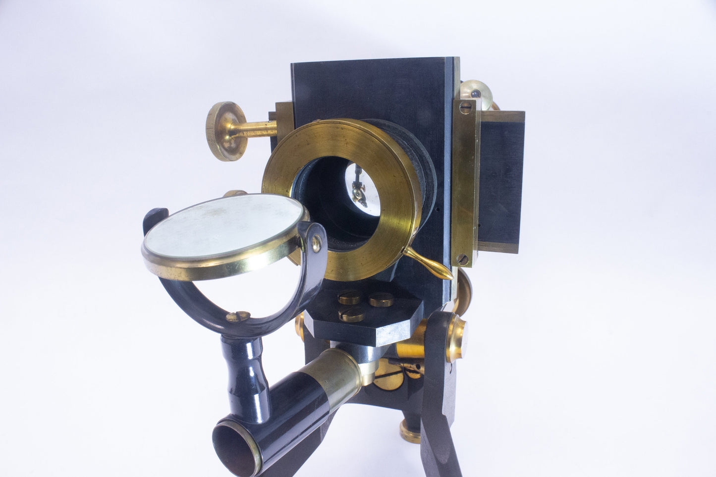 Rare Joseph Long London Microscope from the 1800s with Unusual Tripod Design