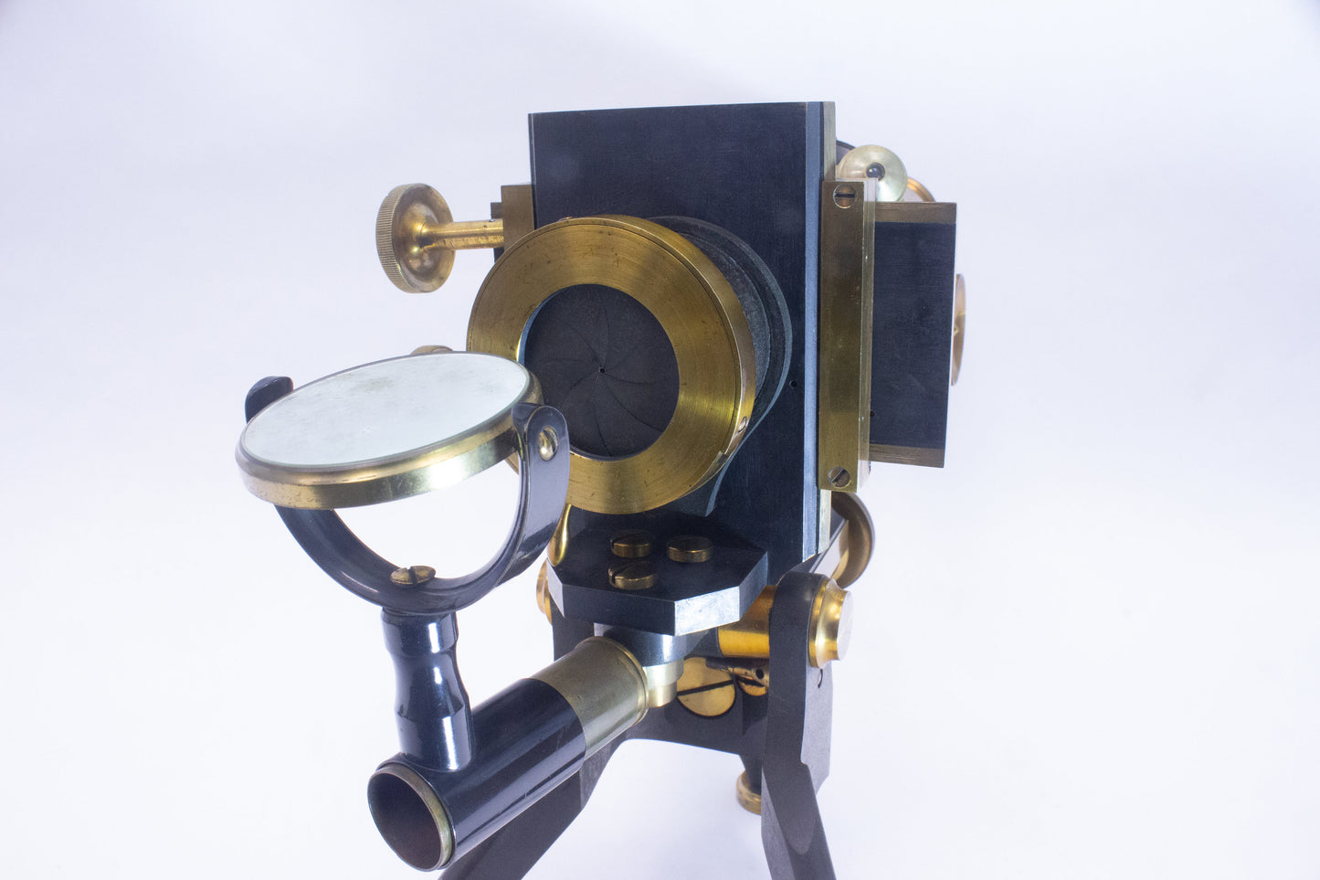 Rare Joseph Long London Microscope from the 1800s with Unusual Tripod Design