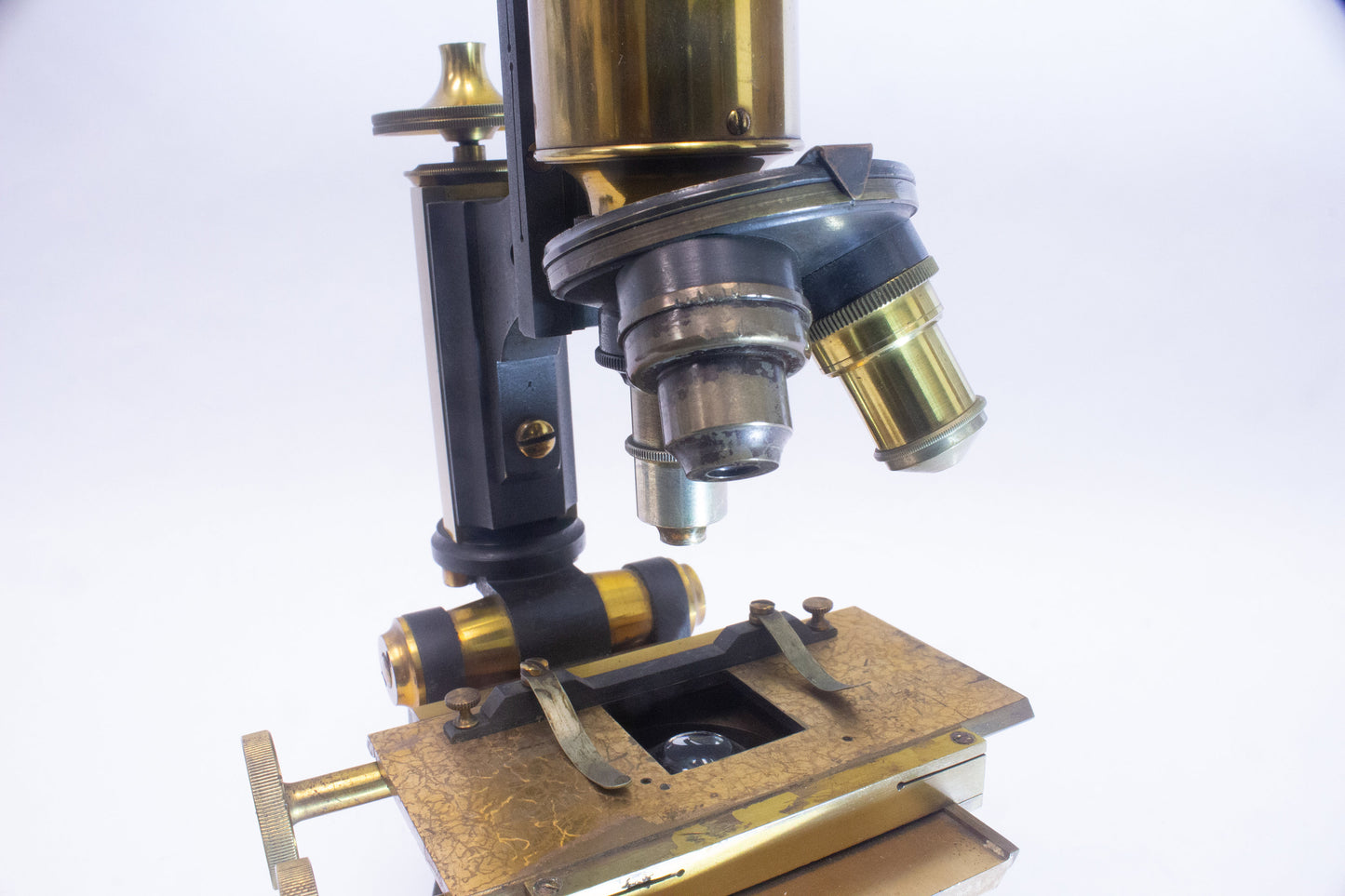 Rare Joseph Long London Microscope from the 1800s with Unusual Tripod Design