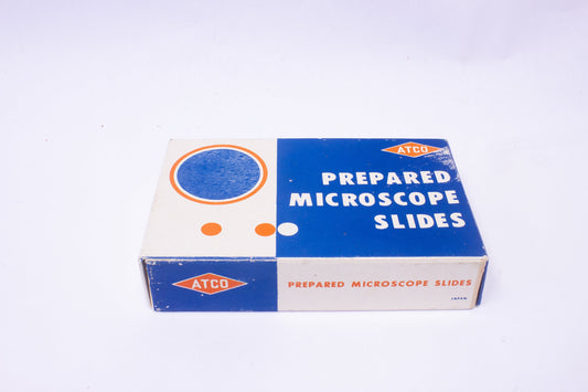 Vintage ATCO Prepared Microscope Slides No. 1382-B Bacteria