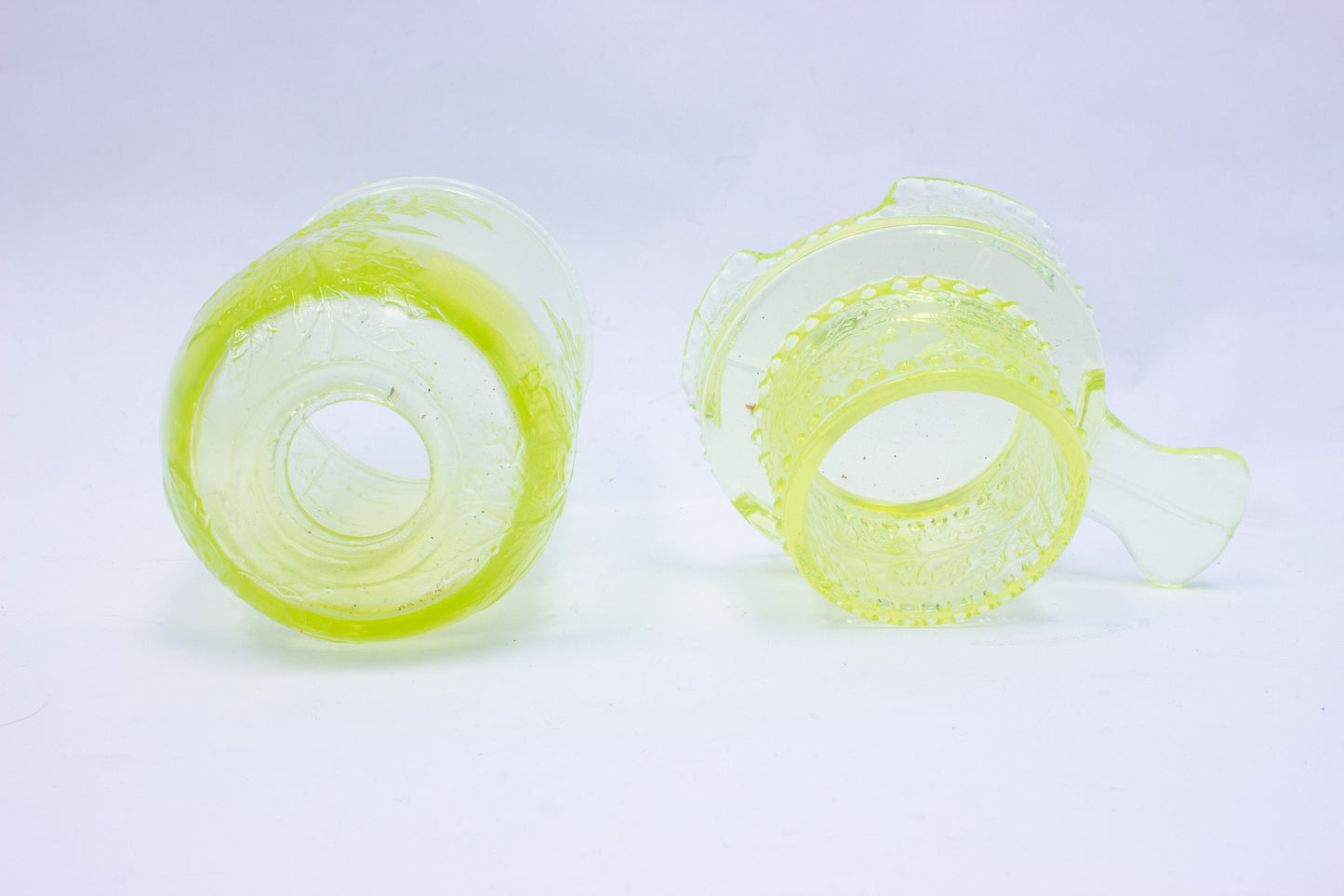 Vintage Uranium Glass Candlestick Holder