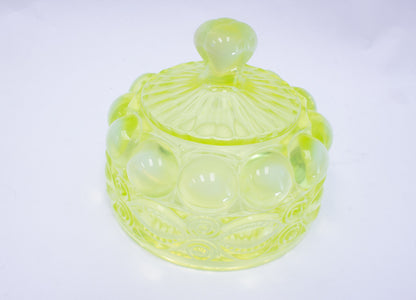 Vintage Uranium Glass Covered Platter