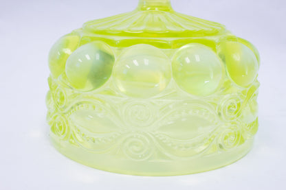 Vintage Uranium Glass Covered Platter