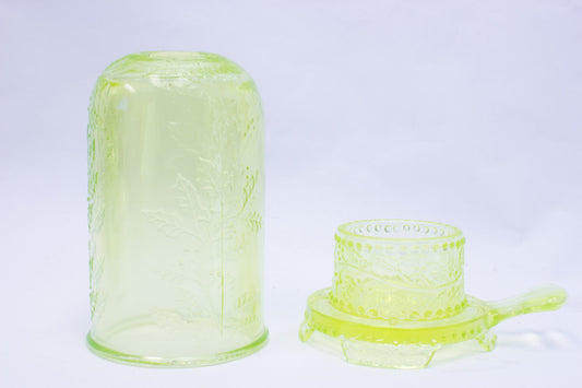 Vintage Uranium Glass Candlestick Holder