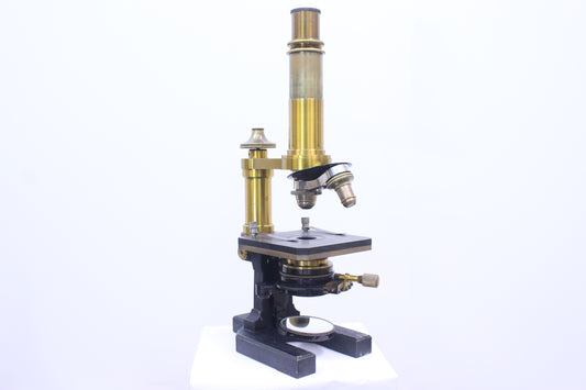 Microscopio de latón antiguo Carl Zeiss Jena (19978)